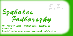 szabolcs podhorszky business card